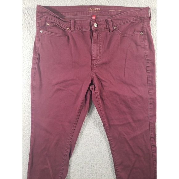 Jennifer Lopez Jeans Womens Size 16 W Skinny Burgundy Denim Jegging Casual 36x29 - Picture 4 of 15